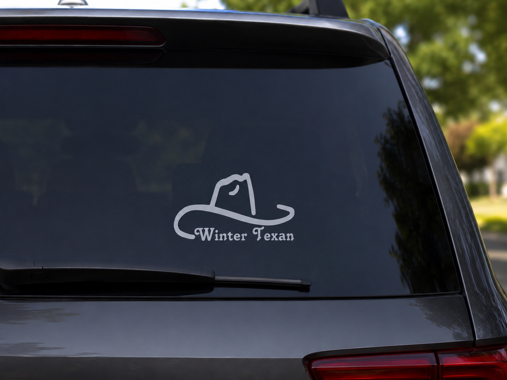 Winter Texan Cowboy Hat Decal – 5" x 5" Vinyl