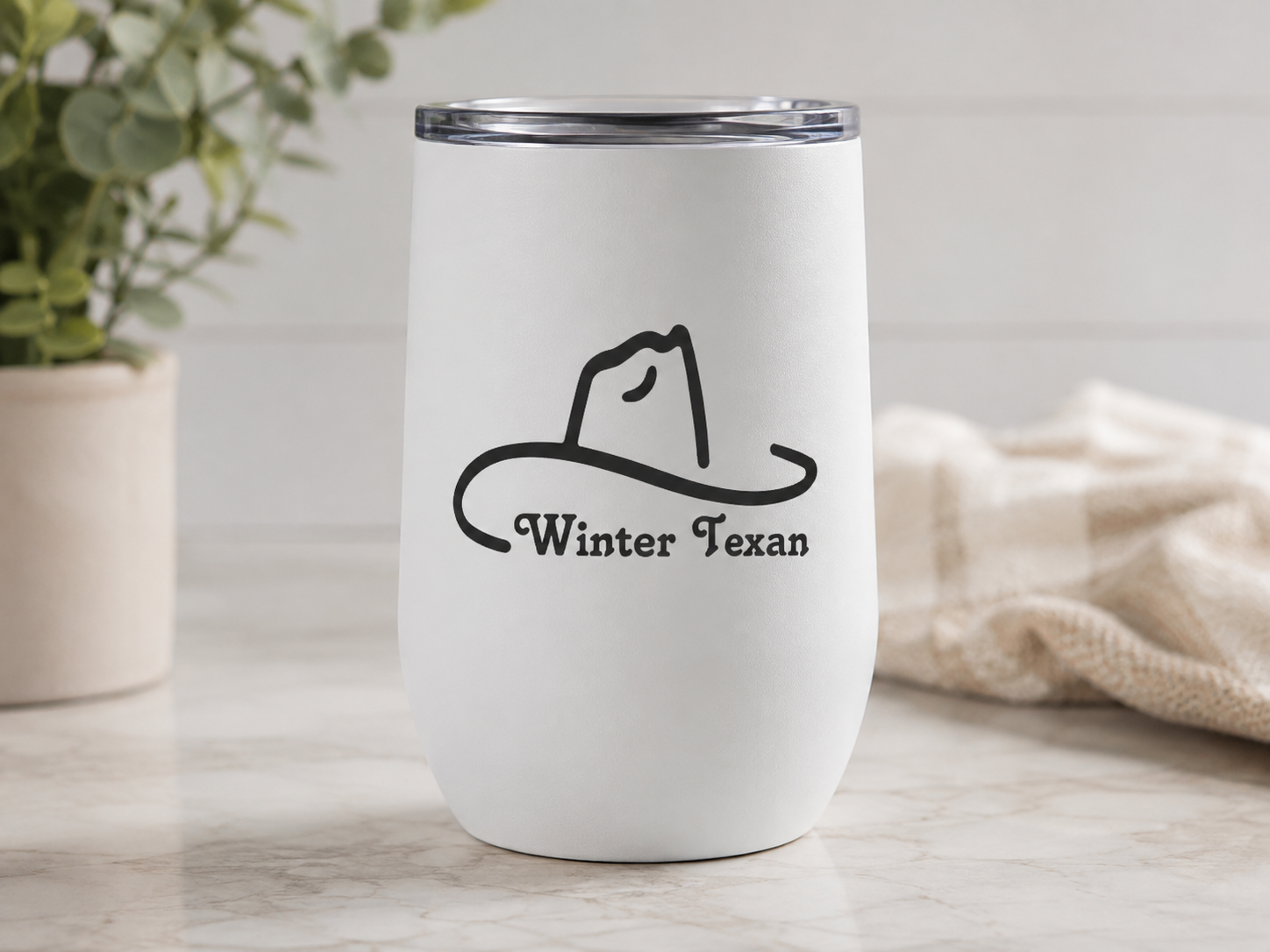 Winter Texan Cowboy Hat Decal – 5" x 5" Vinyl