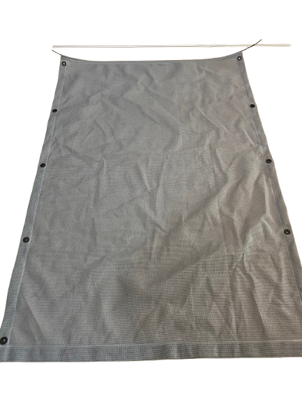Custom Shadecloth Rollup Kit, Grommets and Ball bungees for side tie downs.