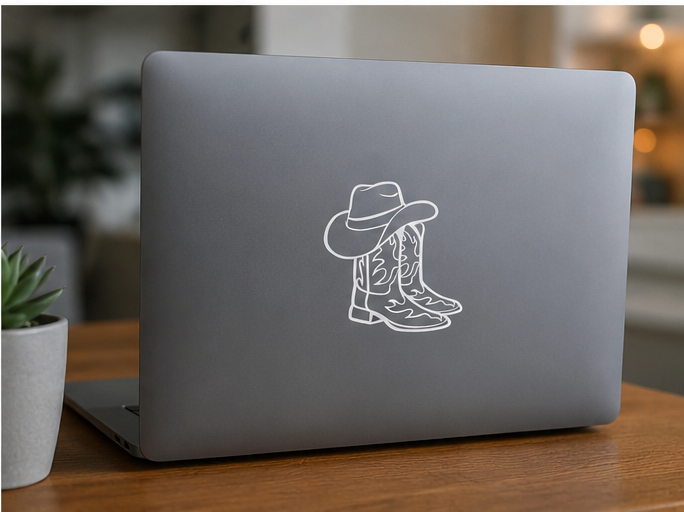 Cowboy Boots & Hat Decal – 5" x 5" Vinyl