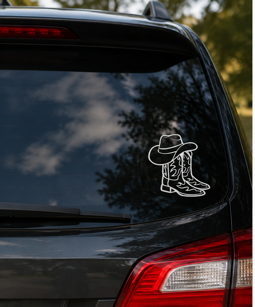 Cowboy Boots & Hat Decal – 5" x 5" Vinyl