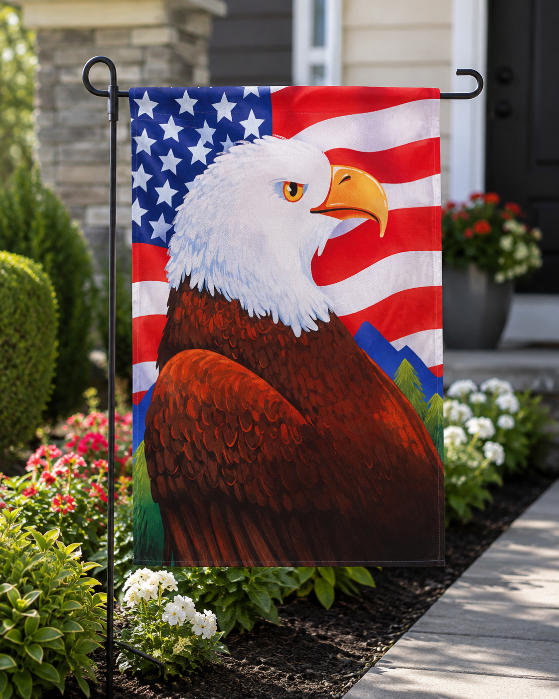 Eagle w/American Flag-Garden Flag